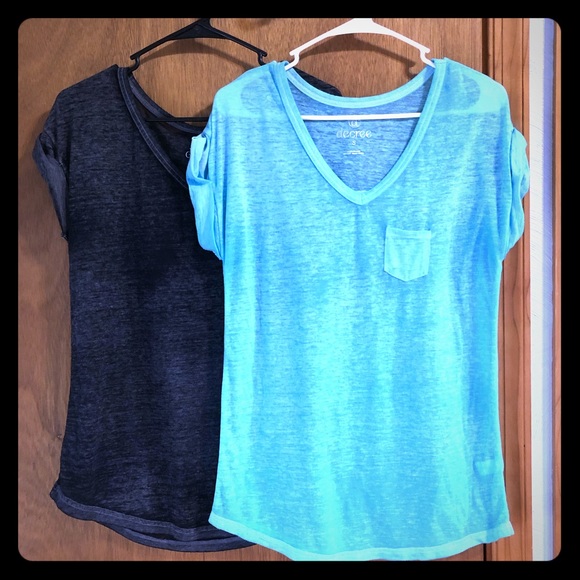 Decree Tops - 2 decree Burnout Pocket Tees